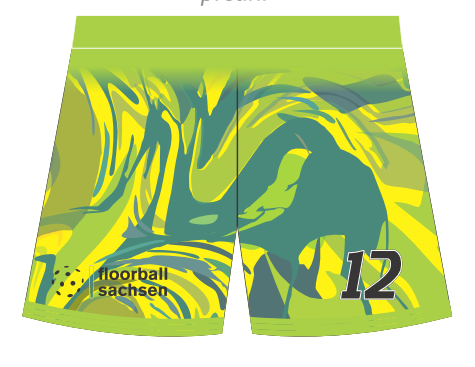 FREEZ SHORTS SUBLI - FLOORBALL SACHSEN - green-yellow