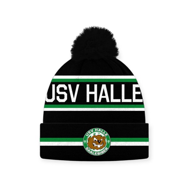 USV Saalebiber Wintermütze schwarz-grün